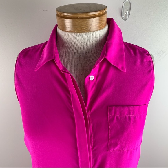 Amanda Uprichard Logan Silk Shirt Open Back, Pink - Picture 8 of 10